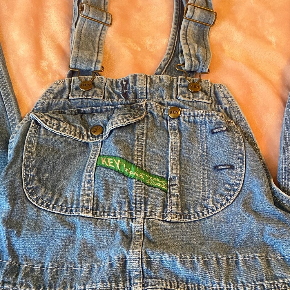 KEY Light Wash Men’s Denim Overalls in Blue